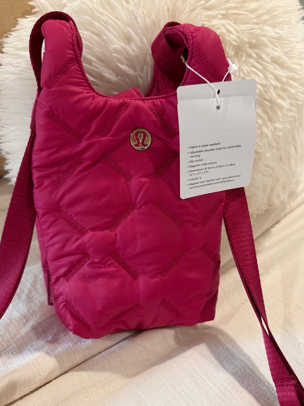 lululemon athletica Pink Quilted Pleasures Phone/waterbottle Crossbody Bag